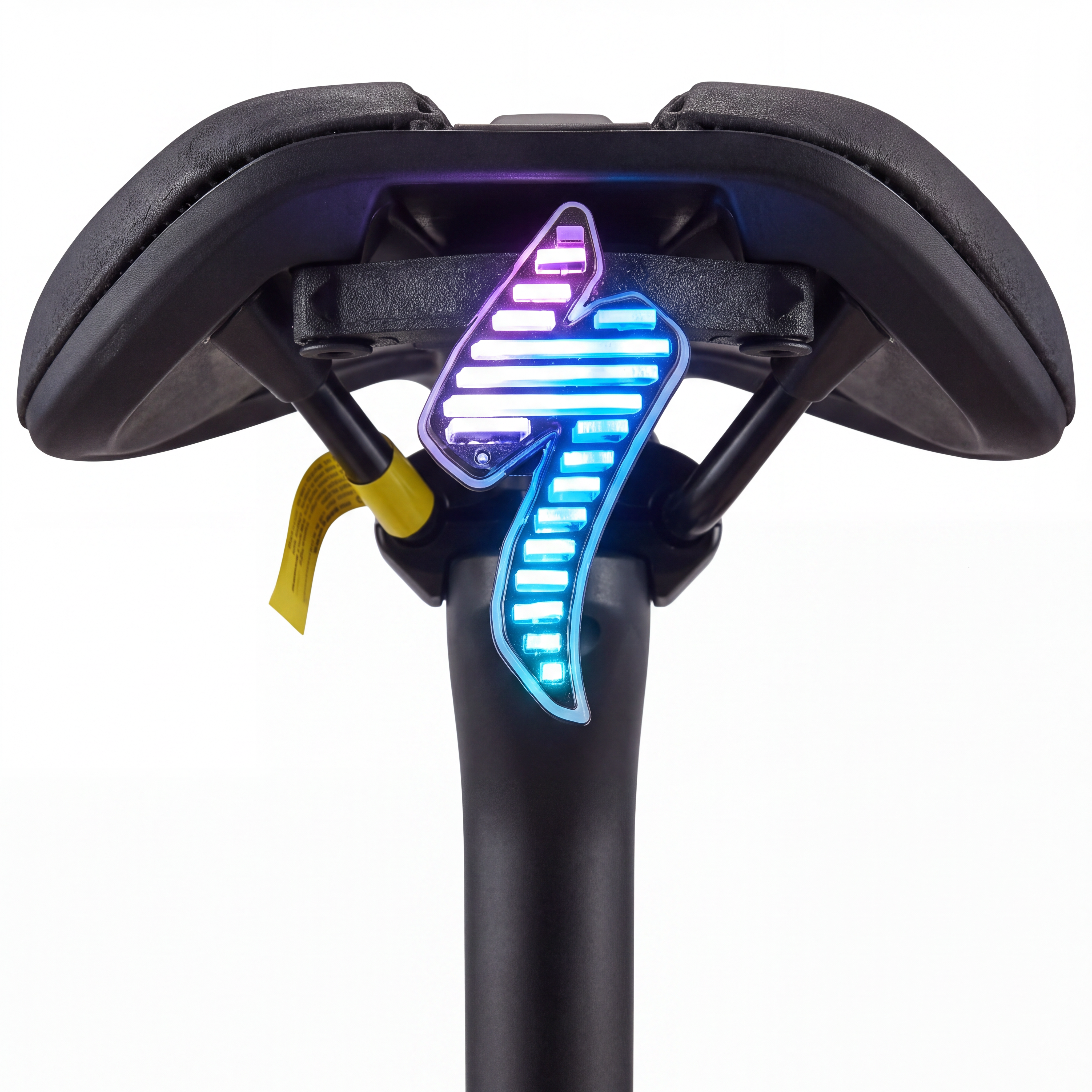 ECM New Road Bike Tail Light: Sleek "Lightning" Design, Rechargeable, Long Battery Life, Waterproof, and App-Controlled Color/Lighting Modes.