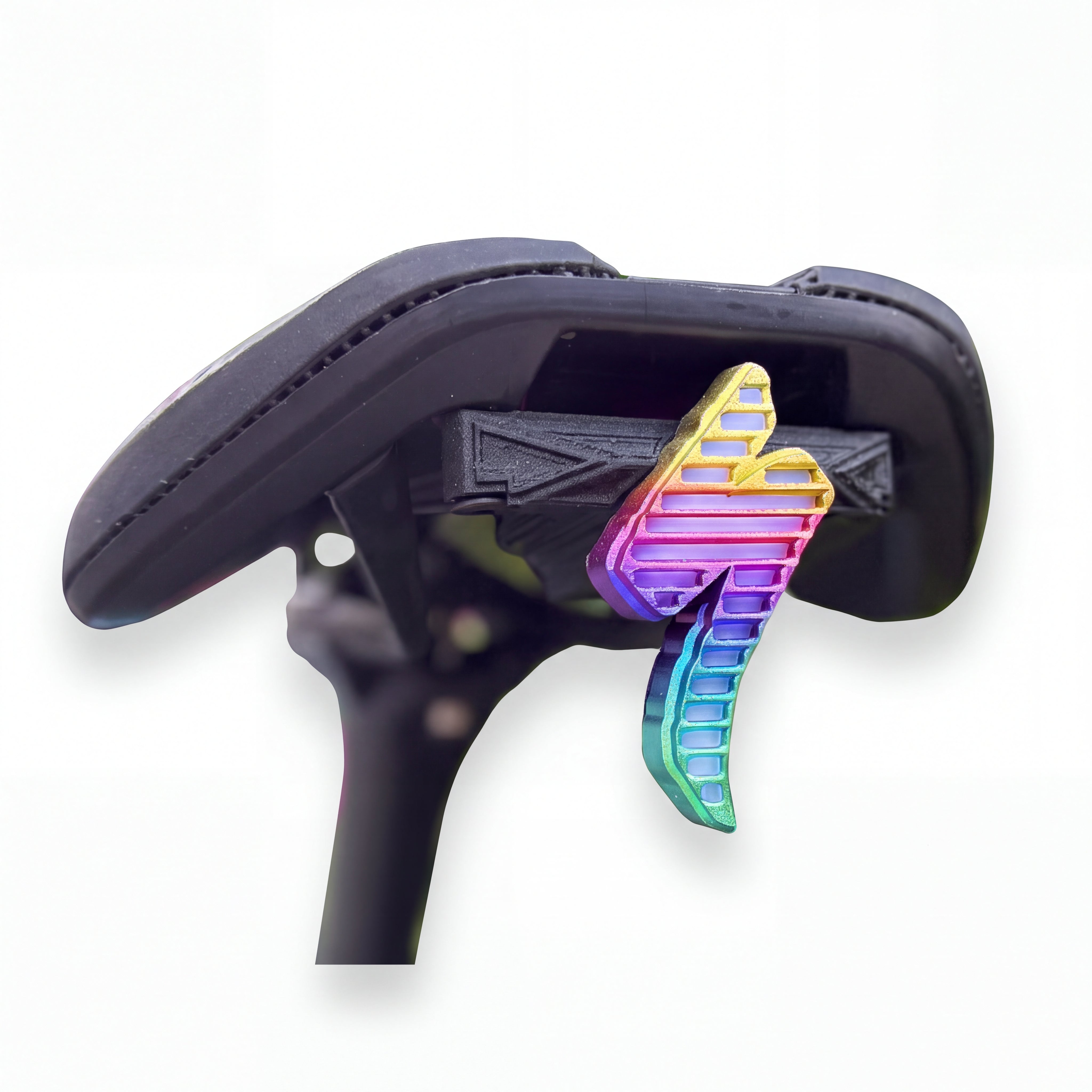ECM All-New Titanium Alloy "Lightning" Tail Light – Rechargeable, Ultra-Long Battery Life, Waterproof, Lightweight (for Road Bikes), App-Controlled Color Customization.