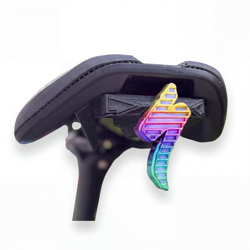 ECM All-New Titanium Alloy "Lightning" Tail Light – Rechargeable, Ultra-Long Battery Life, Waterproof, Lightweight (for Road Bikes), App-Controlled Color Customization.