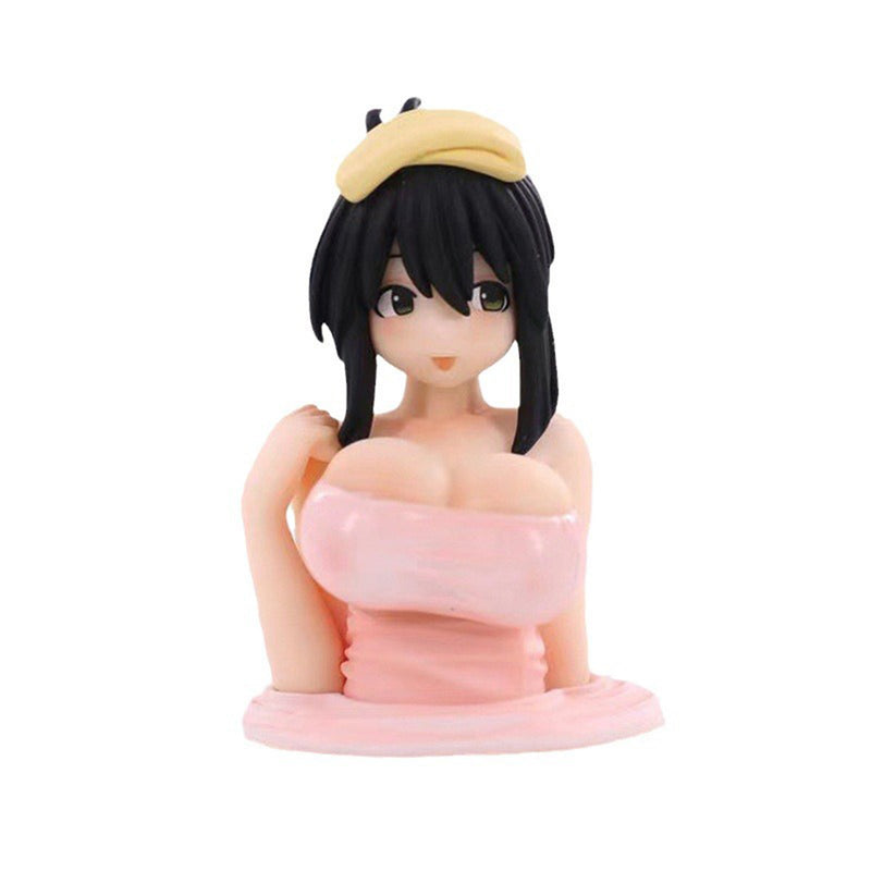 Shaking chest figurine decoration ornaments Internet celebrity decoration sexy girl car center console model ornaments