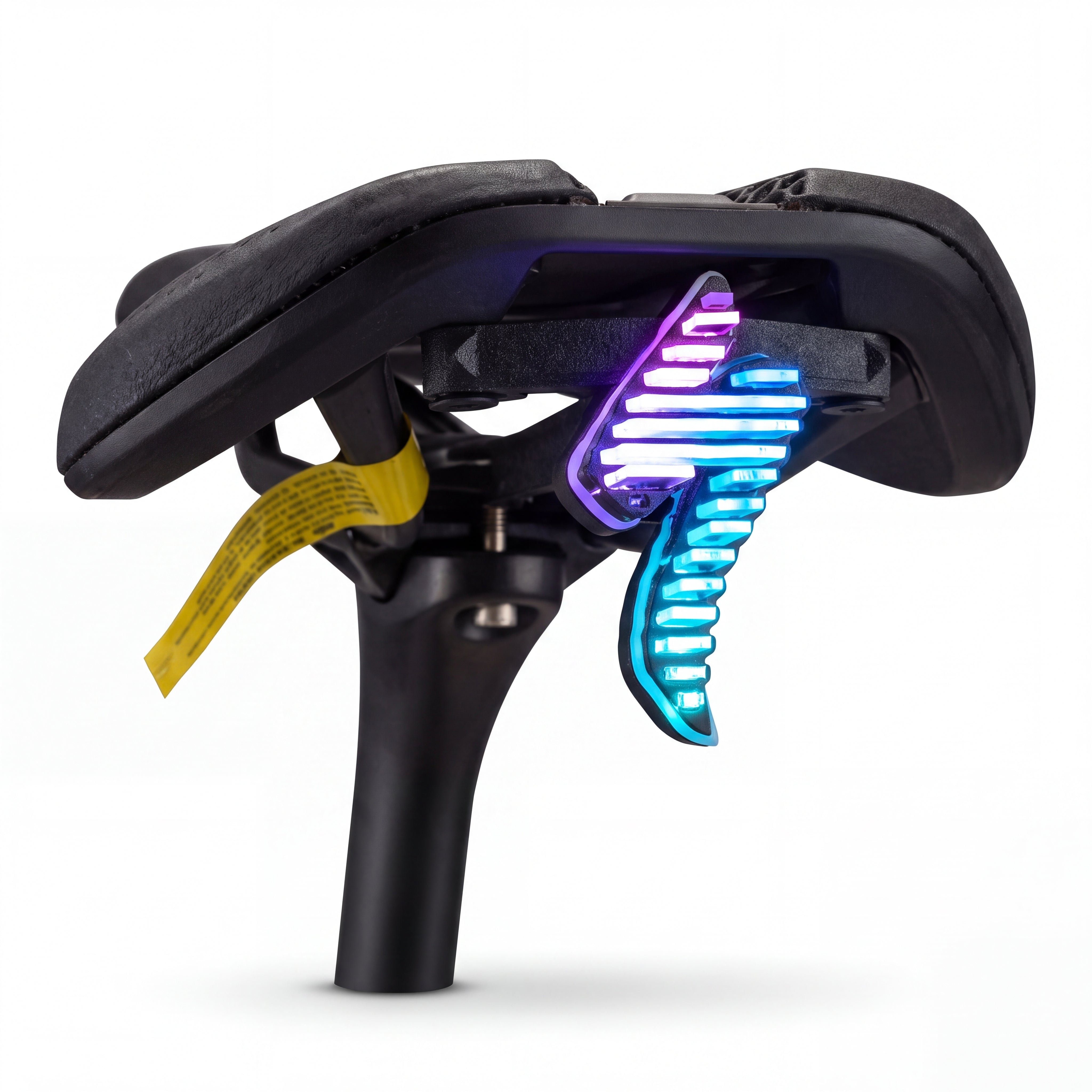 ECM New Road Bike Tail Light: Sleek "Lightning" Design, Rechargeable, Long Battery Life, Waterproof, and App-Controlled Color/Lighting Modes.