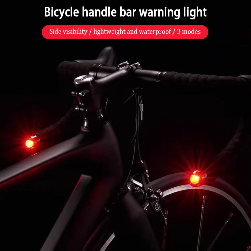 ECM road bicycle handlebar light, waterproof, long battery life, blocked handlebar light, bent handlebar LED warning light, cycling light, bicycle accessories