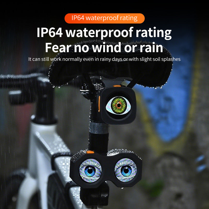 ECM new road bike demon eye HD animation DIY taillight Smart road bike taillight with mobile phone image transfer and custom emoticons