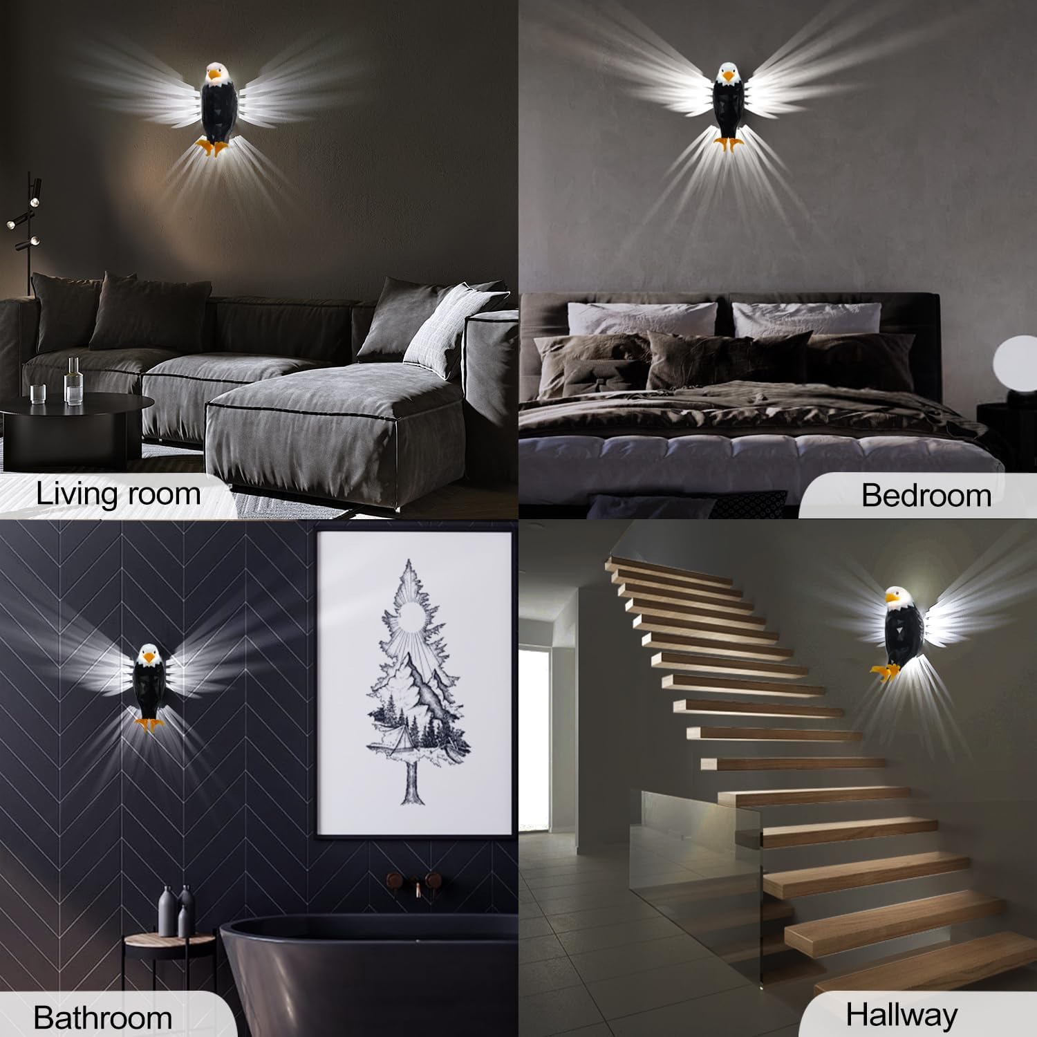 Simple animal eagle projection lamp battery powered and detachable charging magnetic wall mounted personality wall lamp light luxury creative home night light