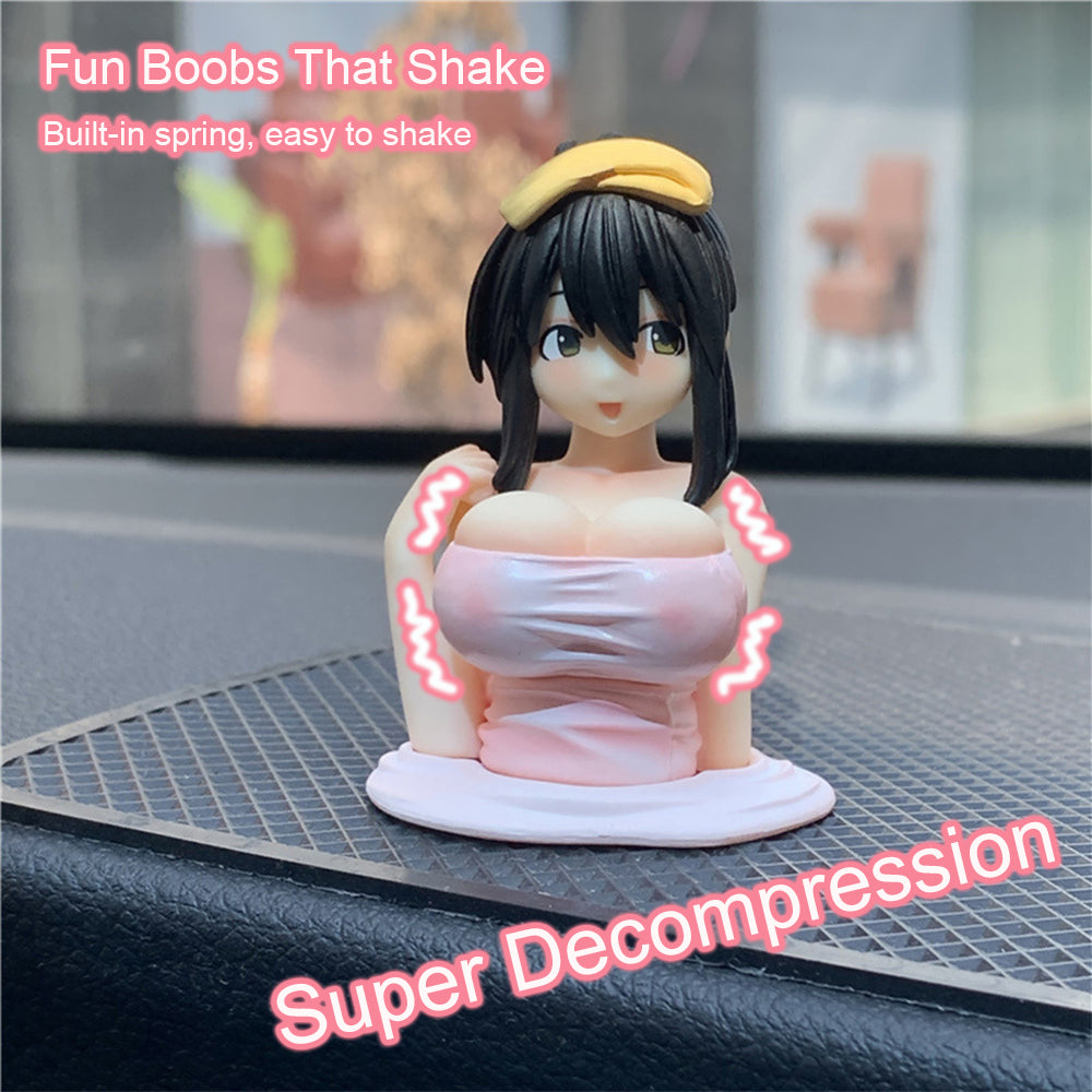 Shaking chest figurine decoration ornaments Internet celebrity decoration sexy girl car center console model ornaments