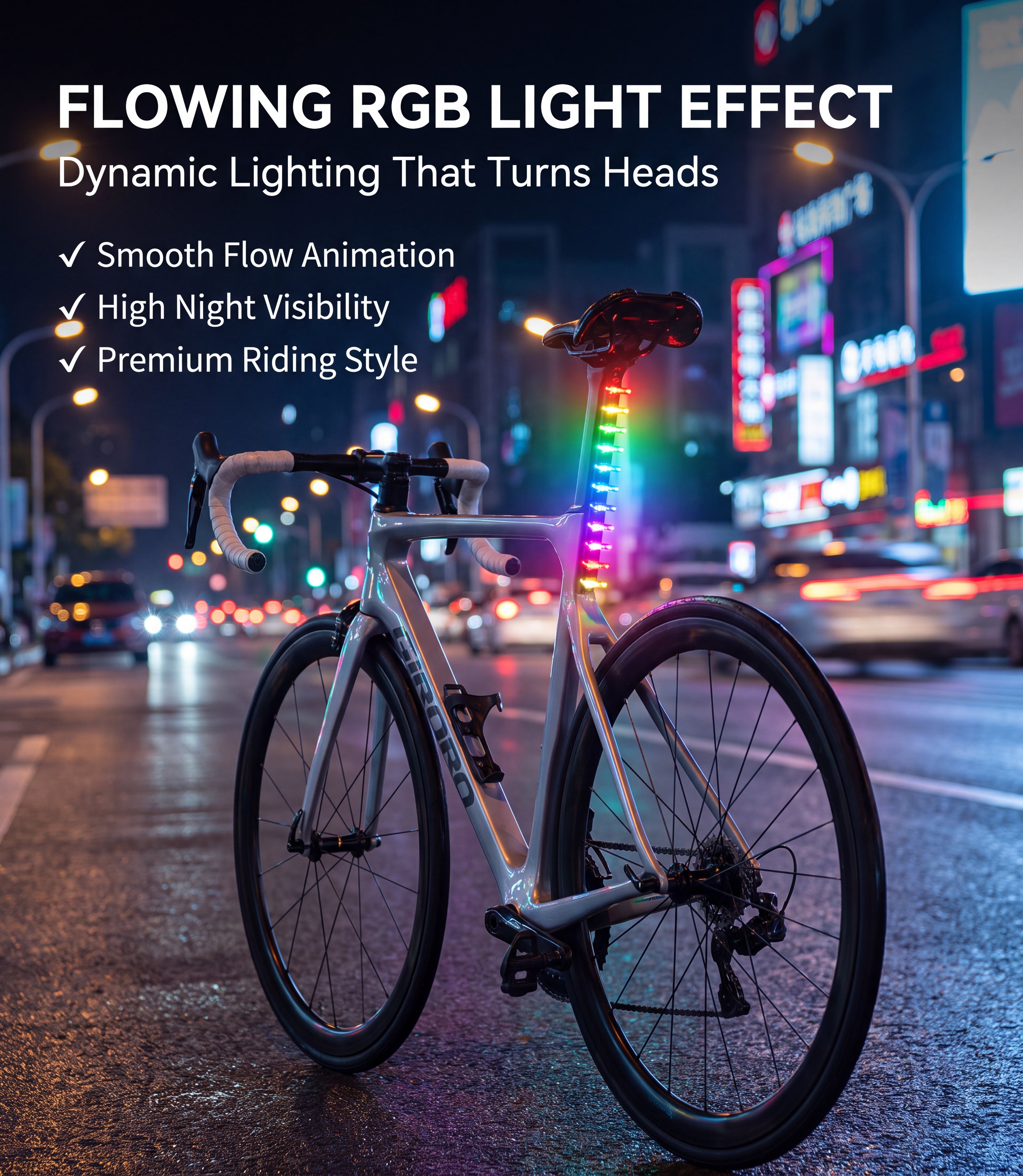 ECM New road bike tail light: features fast charging, ultra-long battery life, and app-controlled color and lighting mode switching