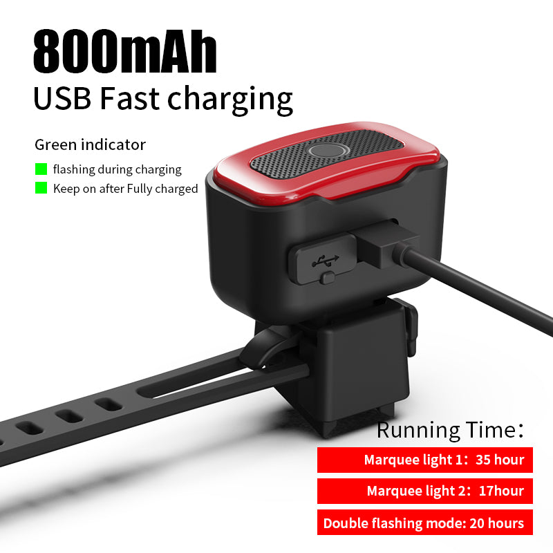 ECM Intelligent Induction Brake Bicycle Tail Light Road Mountain Bike Charging Warning Children's Cycling Equipment