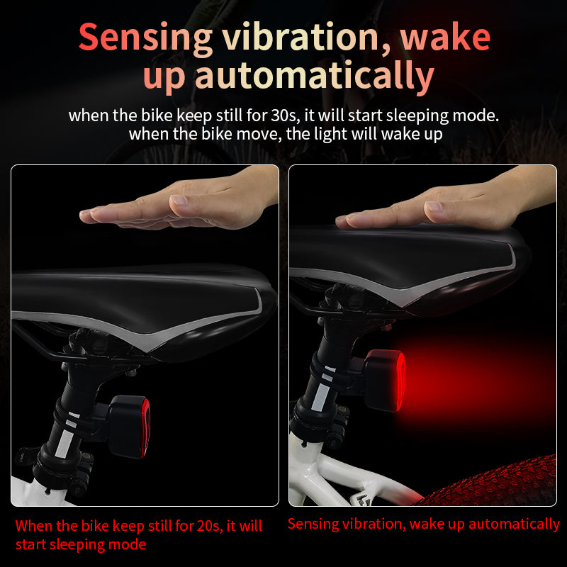 ECM Intelligent Induction Brake Bicycle Tail Light Road Mountain Bike Charging Warning Children's Cycling Equipment