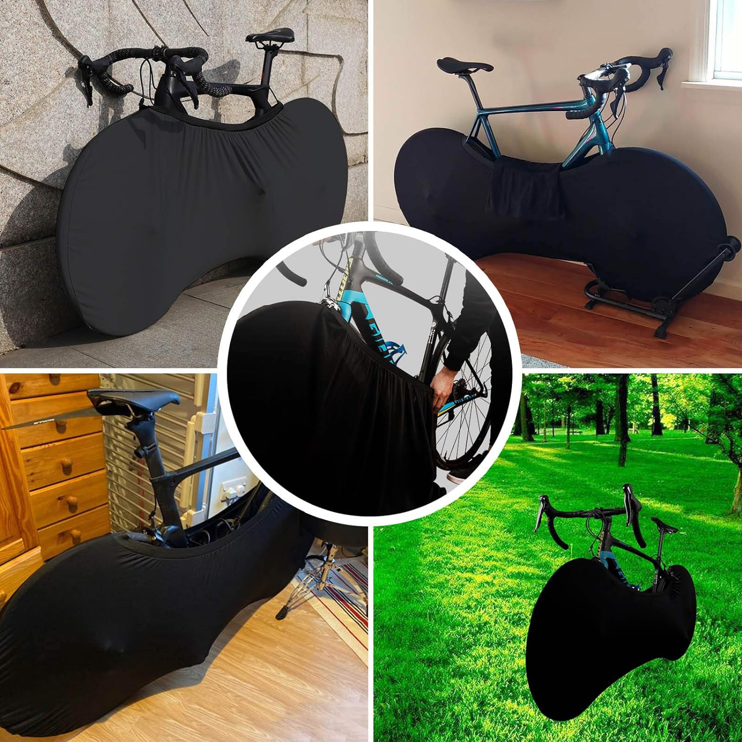 ECM elastic bicycle wheel cover mountain bike outdoor indoor dust cover, bicycle protective equipment tire cover, suitable for mountain bike road bike