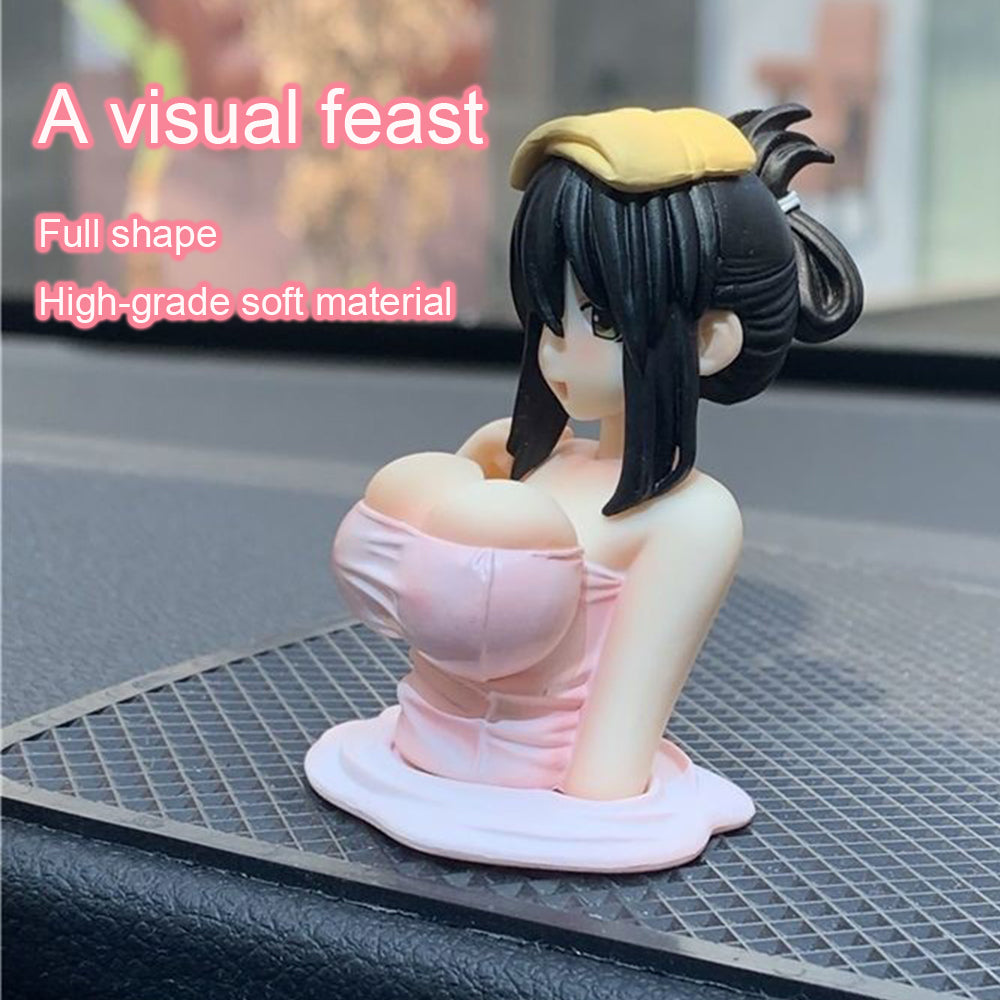 Shaking chest figurine decoration ornaments Internet celebrity decoration sexy girl car center console model ornaments