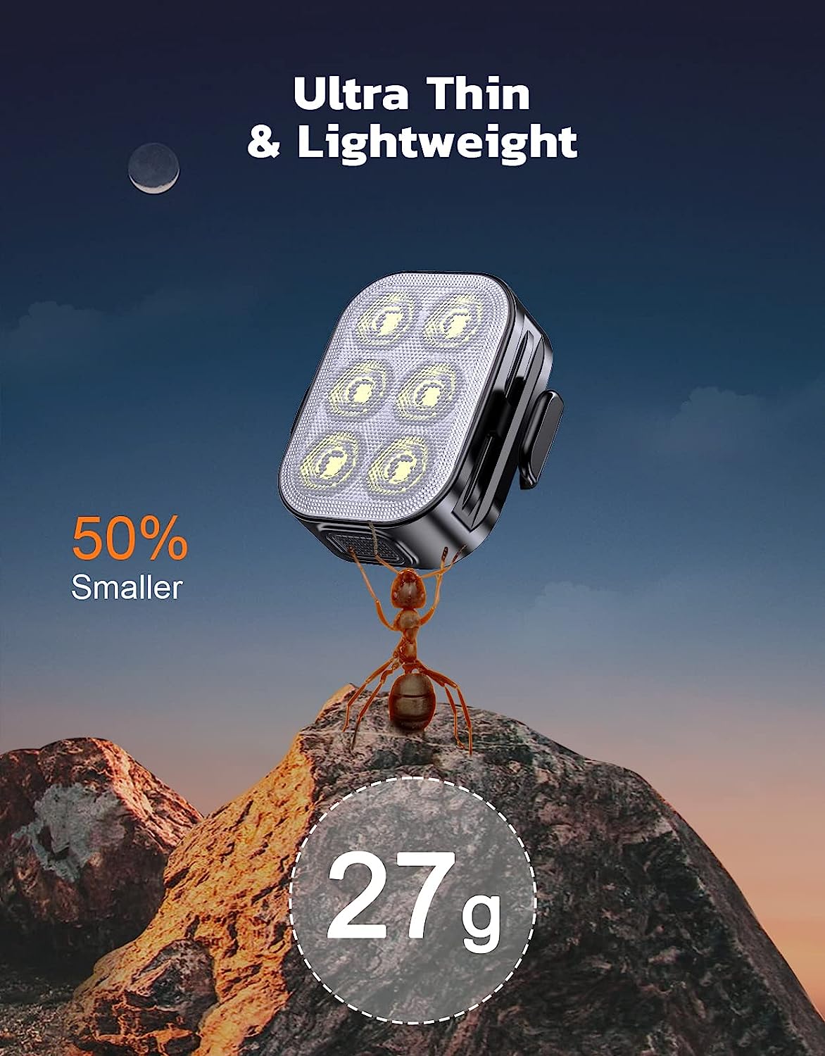 ECM Bicycle Front and Tail Light Set USB Rechargeable Front and Rear Bike Lights Waterproof IP65 Multiple Modes Easy to Install