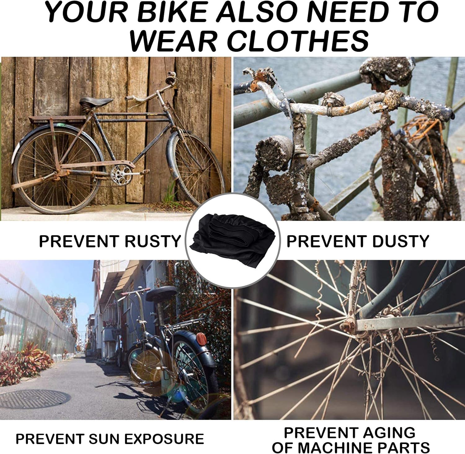 ECM elastic bicycle wheel cover mountain bike outdoor indoor dust cover, bicycle protective equipment tire cover, suitable for mountain bike road bike