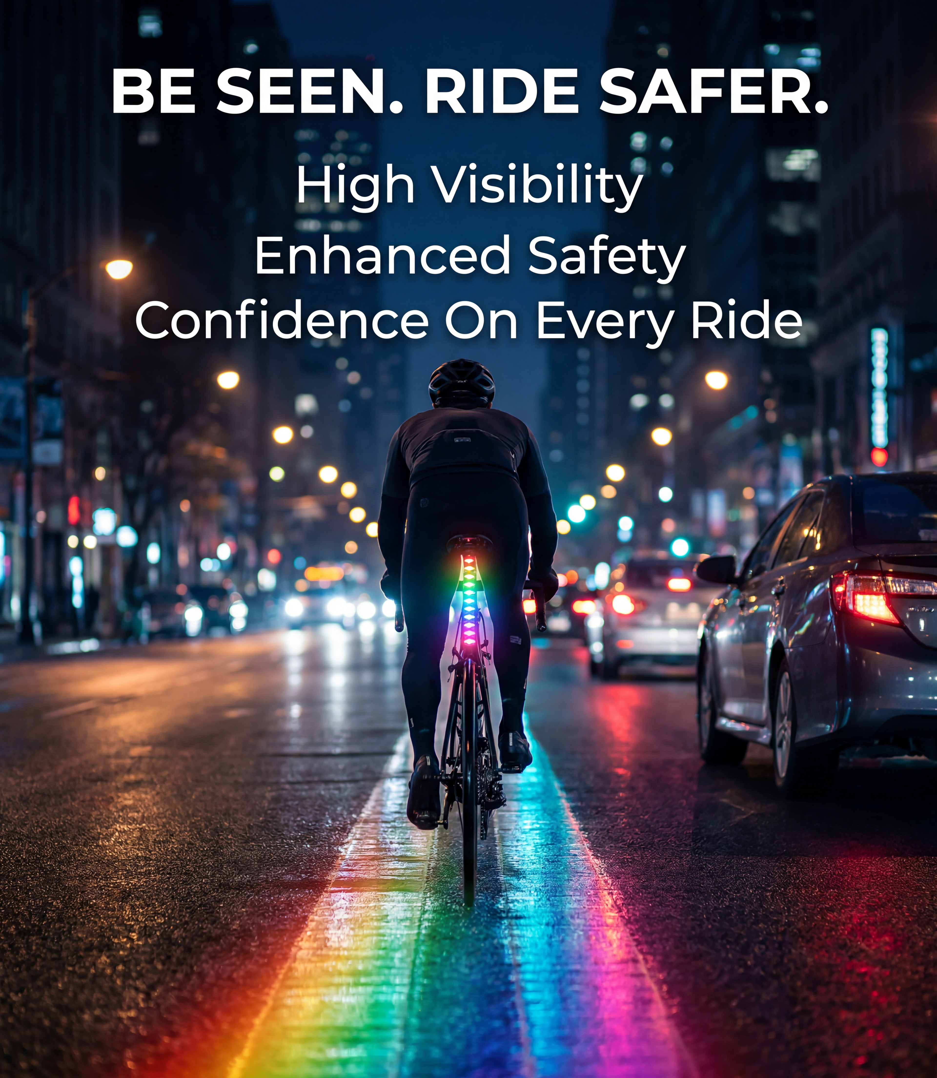 ECM New road bike tail light: features fast charging, ultra-long battery life, and app-controlled color and lighting mode switching