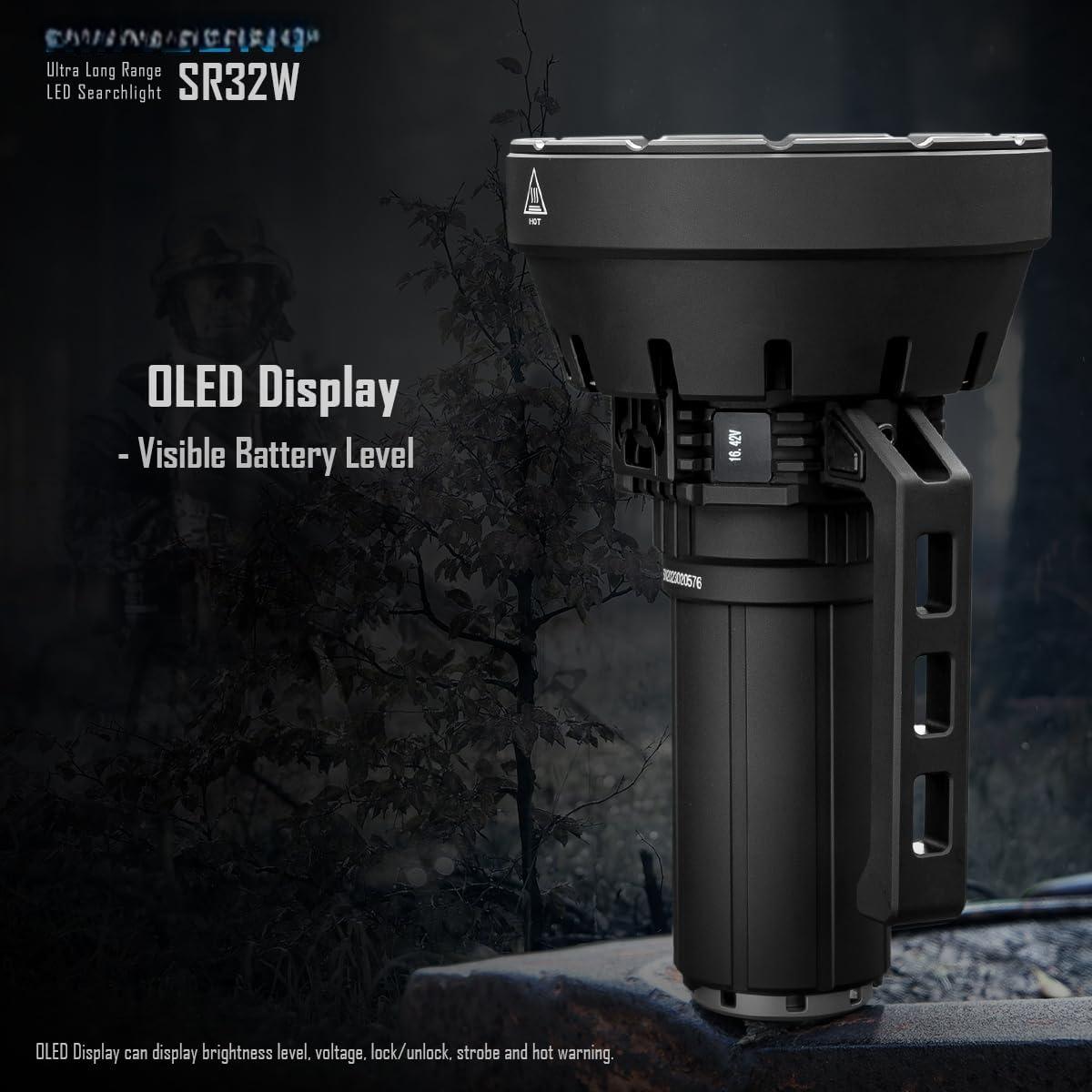 120,000 Lumen Tactical Flashlight, 2080m Projection Super Bright Flash Light with OLED Display, C-Mount Fast Charging High Lumen Searchlight for Outdoor, Hunting and Emergency