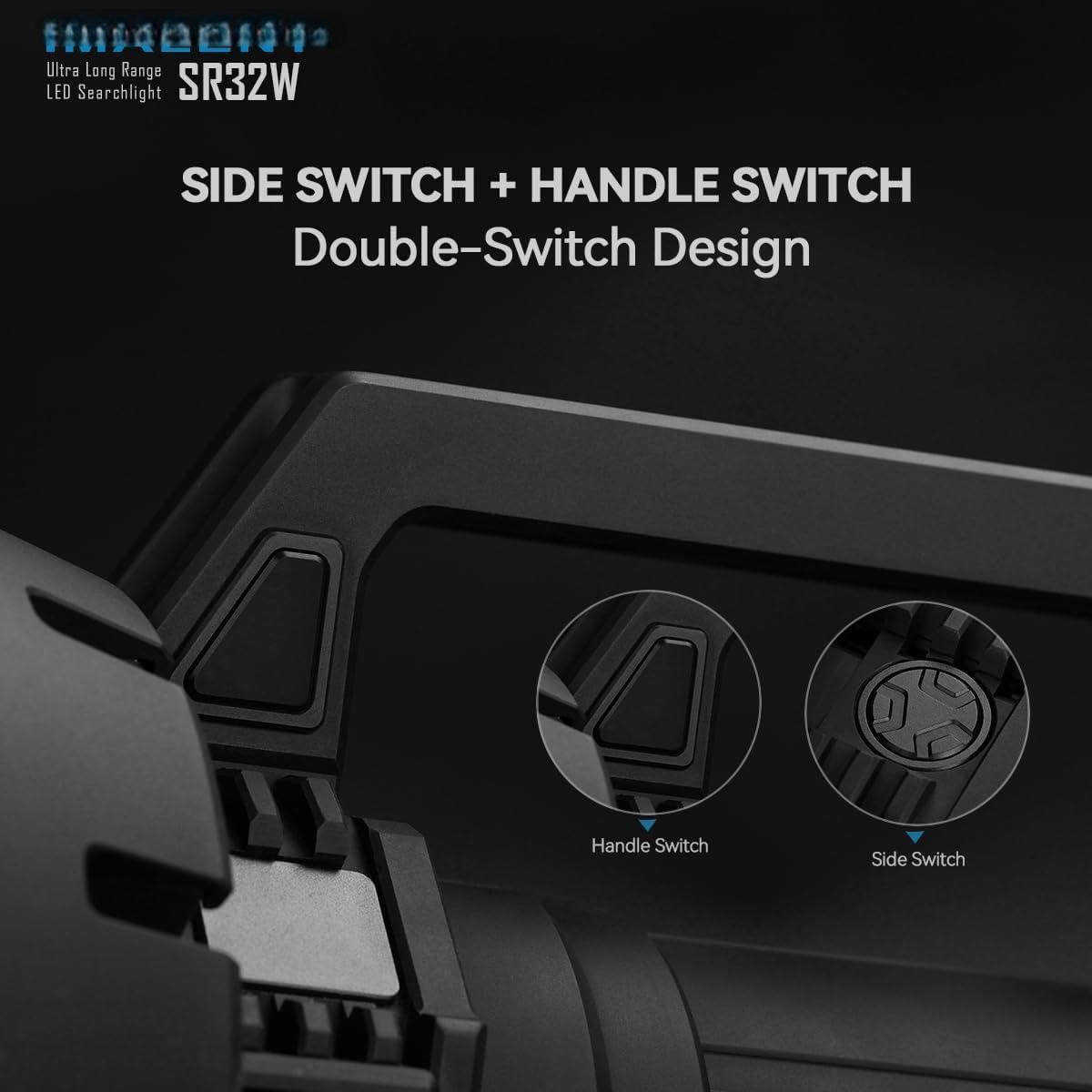 120,000 Lumen Tactical Flashlight, 2080m Projection Super Bright Flash Light with OLED Display, C-Mount Fast Charging High Lumen Searchlight for Outdoor, Hunting and Emergency