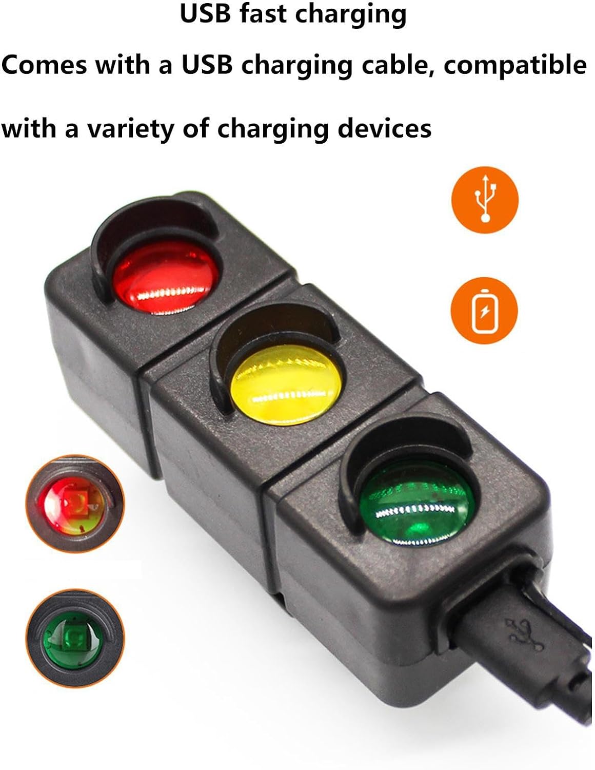 ECM bicycle tail light LED three-color riding safety tail light, waterproof, rechargeable, long-lasting night safety tail light