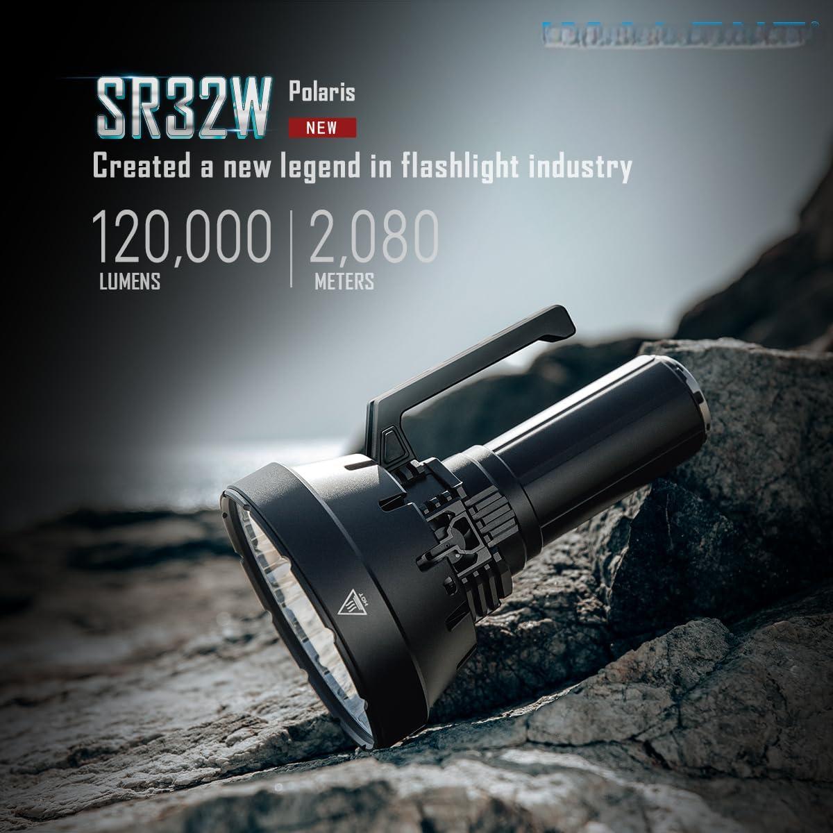 120,000 Lumen Tactical Flashlight, 2080m Projection Super Bright Flash Light with OLED Display, C-Mount Fast Charging High Lumen Searchlight for Outdoor, Hunting and Emergency