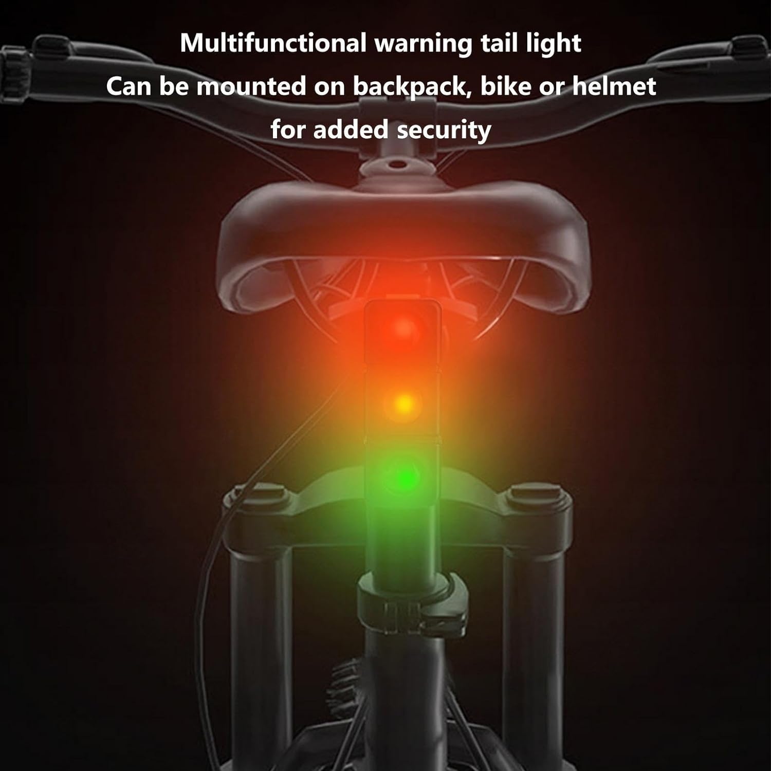 ECM bicycle tail light LED three-color riding safety tail light, waterproof, rechargeable, long-lasting night safety tail light