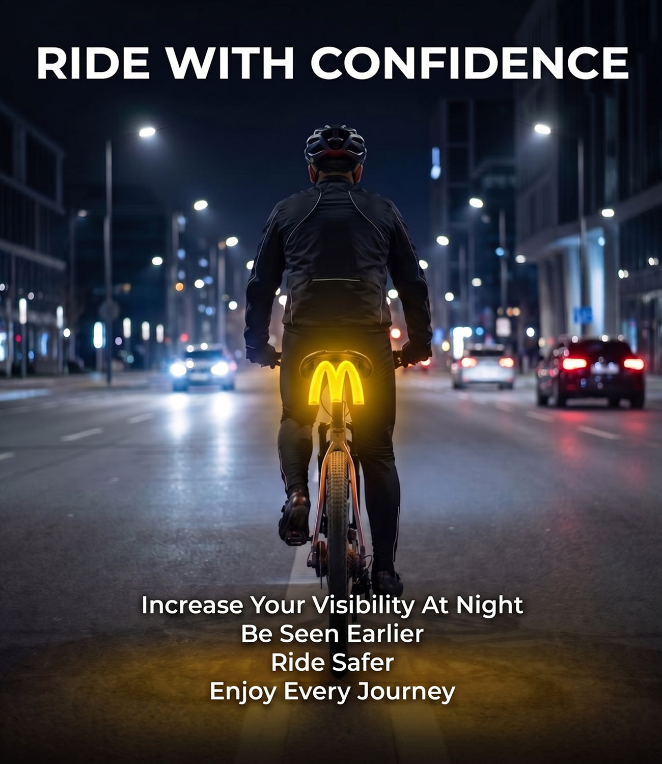ECM New Product: Creative, Personalized, Waterproof, Rechargeable Road Bike Tail Light (McDonald's Style)