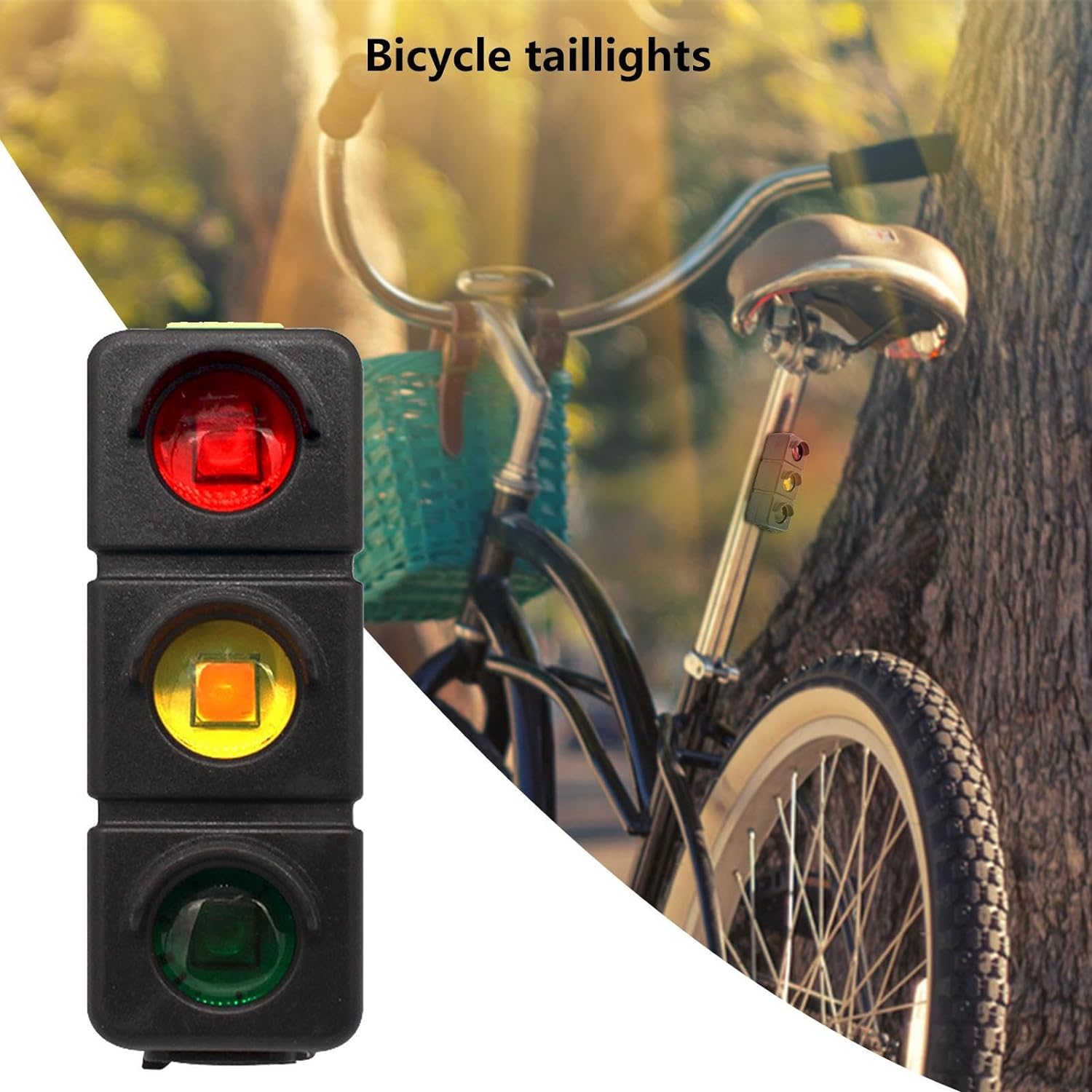 ECM bicycle tail light LED three-color riding safety tail light, waterproof, rechargeable, long-lasting night safety tail light