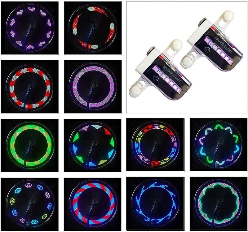 ECM Bicycle Wheel Light Waterproof LED Bicycle Spoke Light Safety Tire Light - Great Gift for Kids Adults - 32 Different Pattern Changes - Bicycle Accessories
