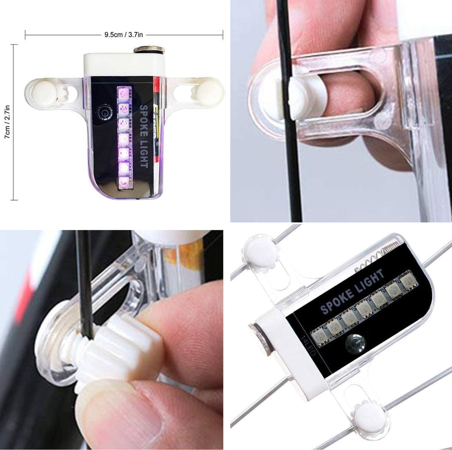 ECM Bicycle Wheel Light Waterproof LED Bicycle Spoke Light Safety Tire Light - Great Gift for Kids Adults - 32 Different Pattern Changes - Bicycle Accessories