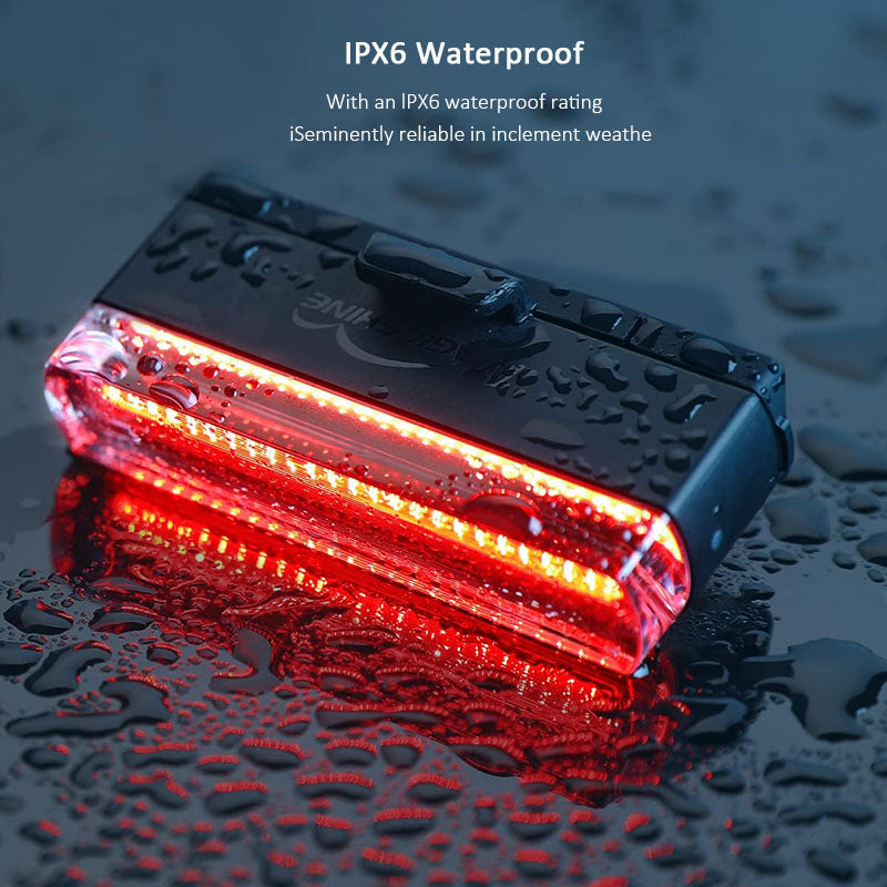 ECM's new bicycle taillight USB charging, ultra-long battery life, IPX6 waterproof mountain bike and road taillight, intelligent warning taillight