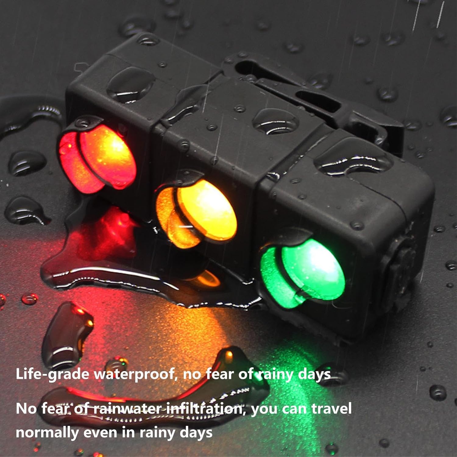 ECM bicycle tail light LED three-color riding safety tail light, waterproof, rechargeable, long-lasting night safety tail light