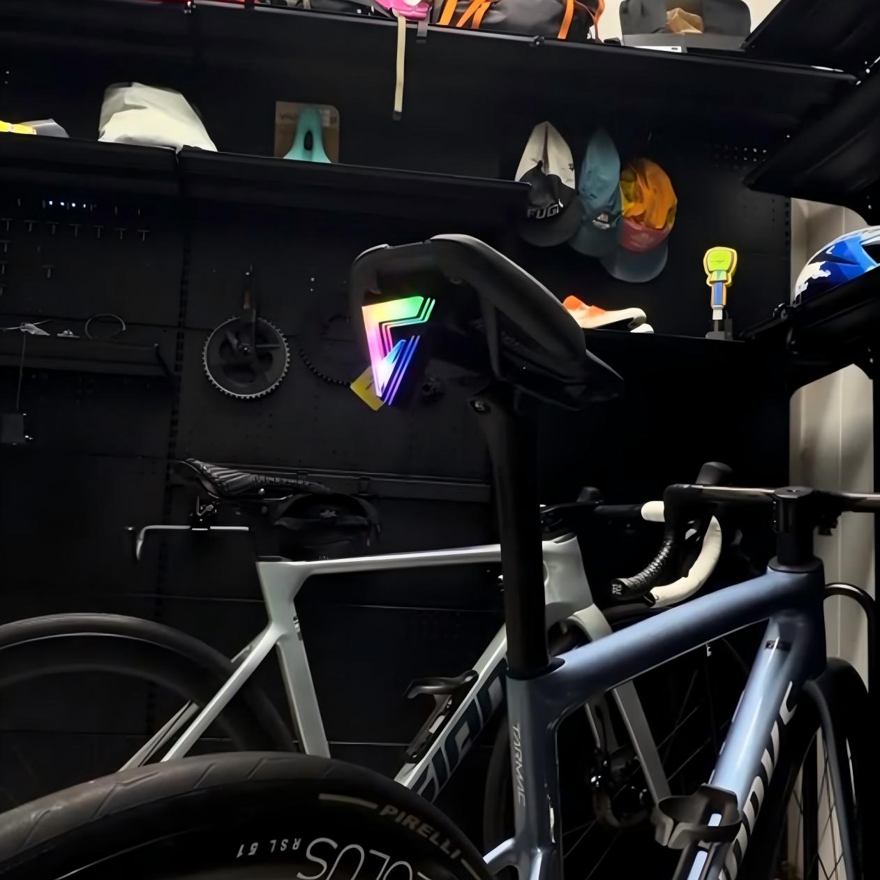 ECM New Road Bike Tail Light: Sleek "Lightning" Design, Rechargeable, Long Battery Life, Waterproof, and App-Controlled Color/Lighting Modes.