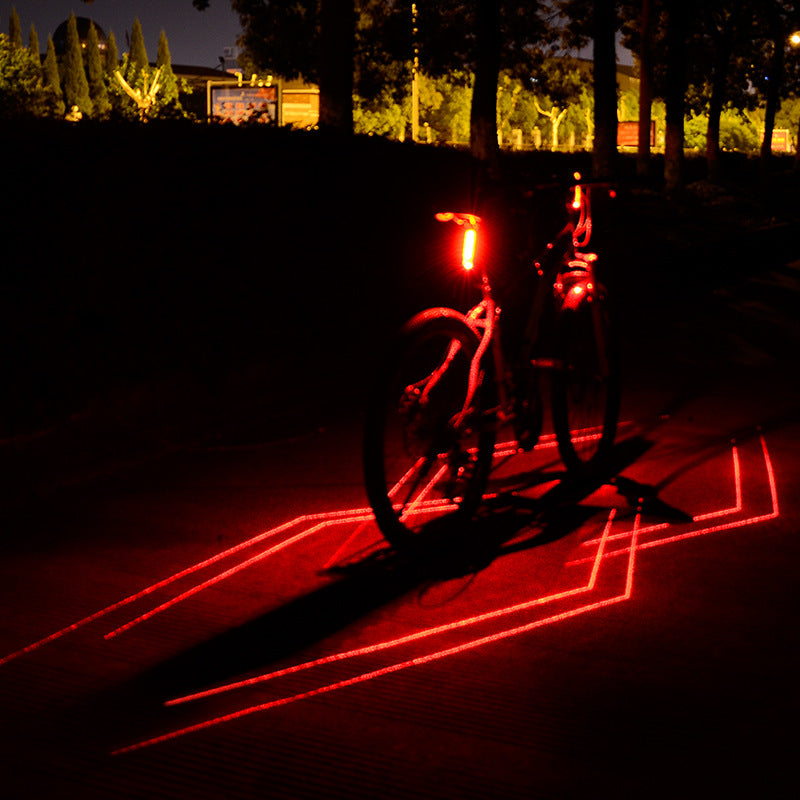 ECM New USB Rechargeable Bike Light Laser Tail Light Night Cycling LED Warning Light Red Light Outdoor Cycling Equipment