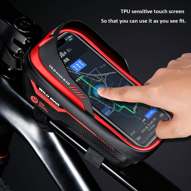 ECM mountain bike front beam bag EVA hard shell road bike upper mobile phone rainproof front saddle bag
