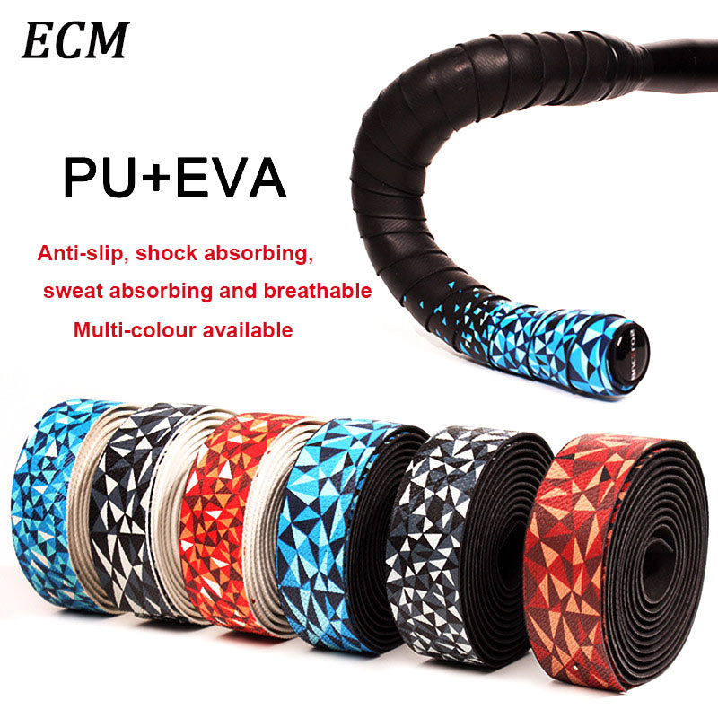 ECM road bike two-color gradient handlebar with PU high elastic wrap handlebar with anti-slip shock absorber bicycle EVA Bend bar tape