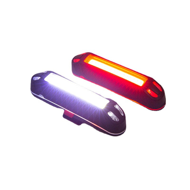 ECM bicycle taillight USB charging flashing dual-color warning light COB high-brightness riding light bicycle riding equipment