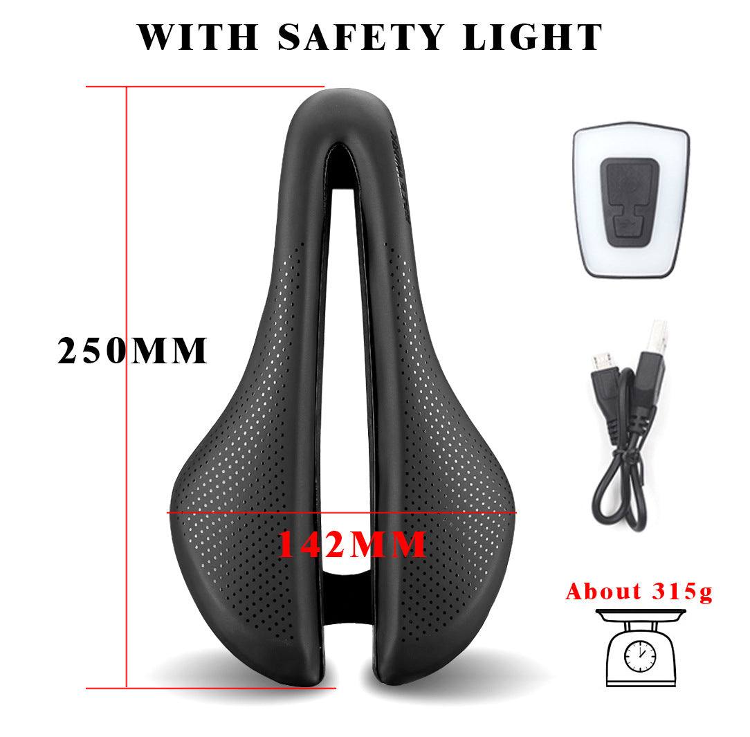 ECM smart tail light hollow seat cushion, comfortable version of hollow mountain road bicycle saddle, cycling equipment for men and women