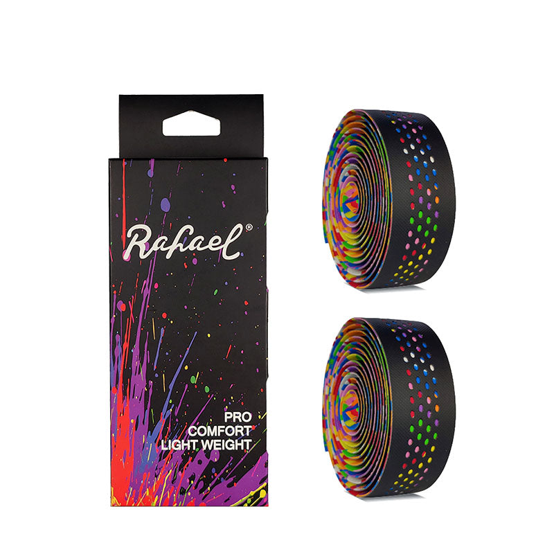 ECM road handlebar with rainbow perforated PU breathable anti-slip wear-resistant shock-absorbing tape