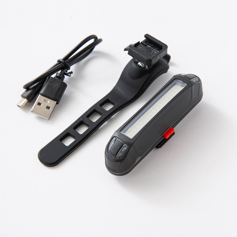 ECM bicycle taillight USB charging flashing dual-color warning light COB high-brightness riding light bicycle riding equipment
