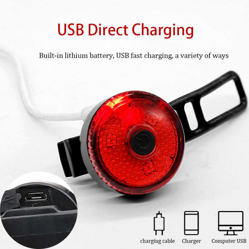 ECM new strap bicycle creative USB charging tail light mountain bike outdoor night riding tail light riding equipment accessories