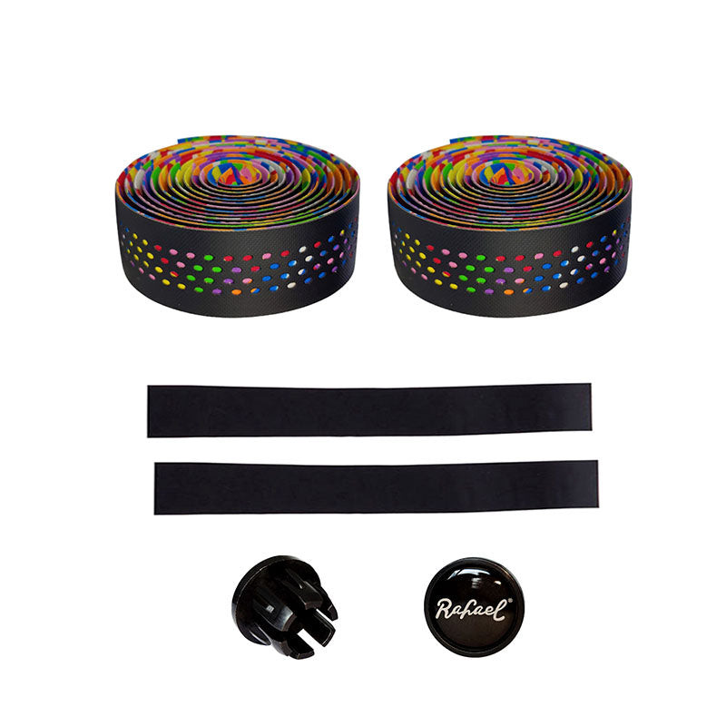 ECM road handlebar with rainbow perforated PU breathable anti-slip wear-resistant shock-absorbing tape