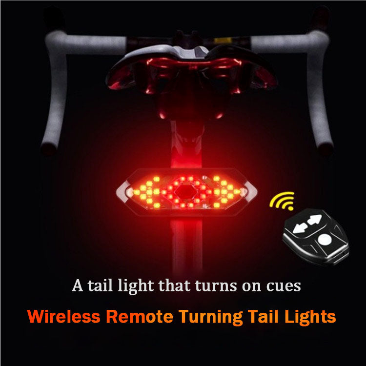 ECM Bicycle Turn Tail Light USB Rechargeable Bicycle LED Tail Light Wireless Remote Control Turn Signal Warning Light Cycling Equipment