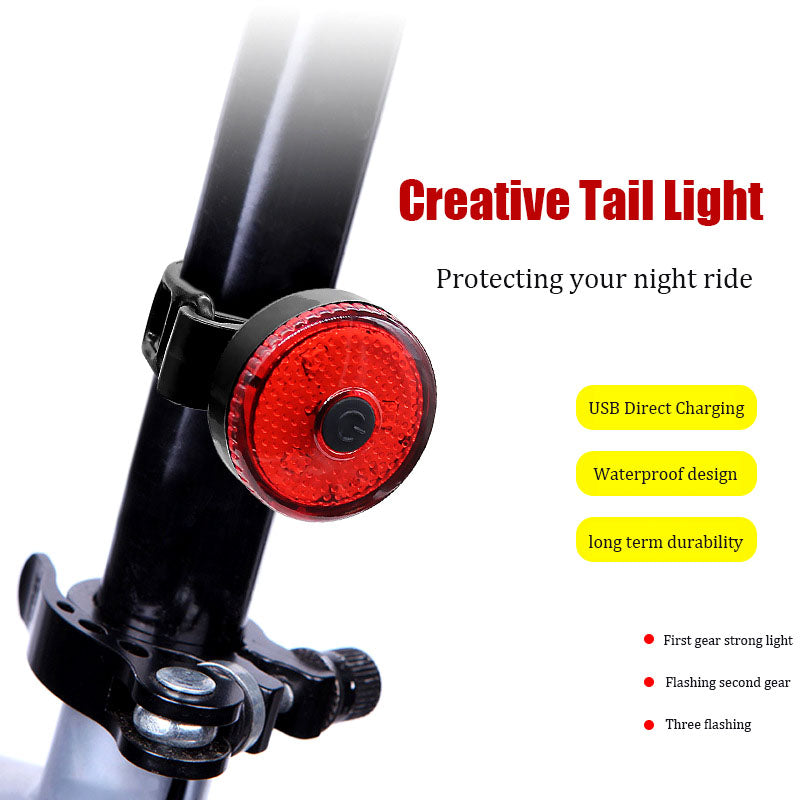 ECM new strap bicycle creative USB charging tail light mountain bike outdoor night riding tail light riding equipment accessories