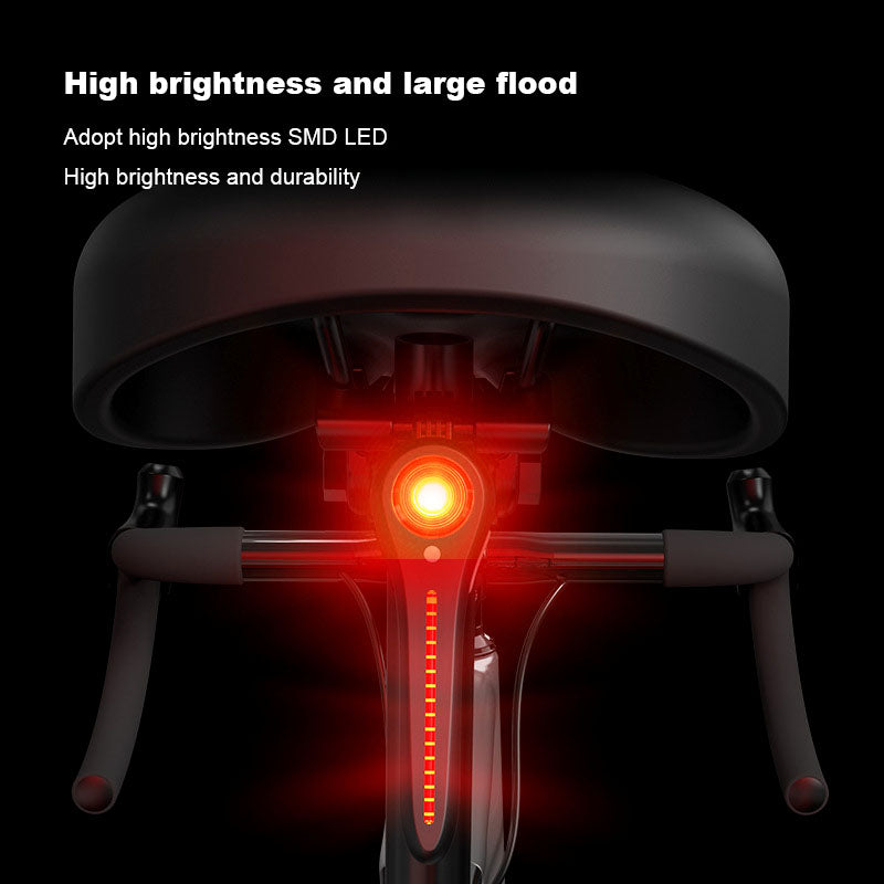 ECM road bike mountain bike bicycle brake tail light multiple modes charging IP64 waterproof cycling equipment accessories