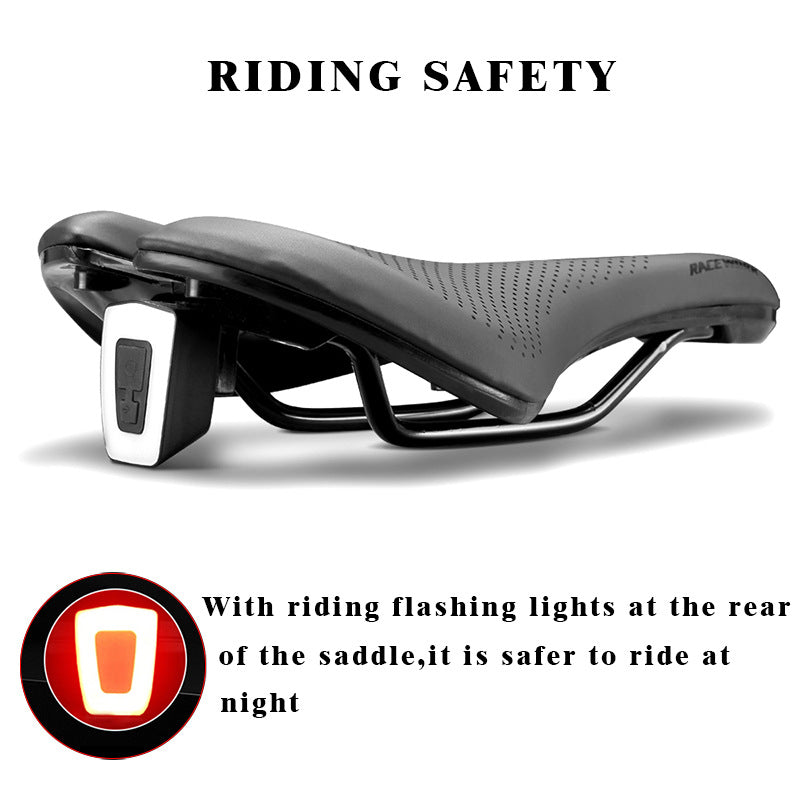 ECM smart tail light hollow seat cushion, comfortable version of hollow mountain road bicycle saddle, cycling equipment for men and women