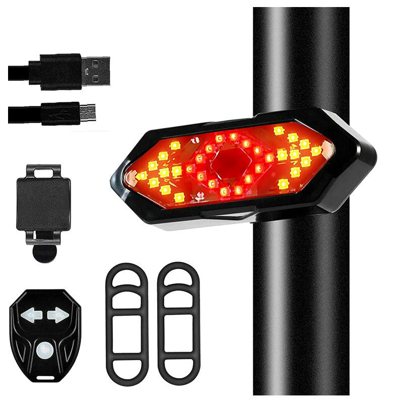 ECM Bicycle Turn Tail Light USB Rechargeable Bicycle LED Tail Light Wireless Remote Control Turn Signal Warning Light Cycling Equipment