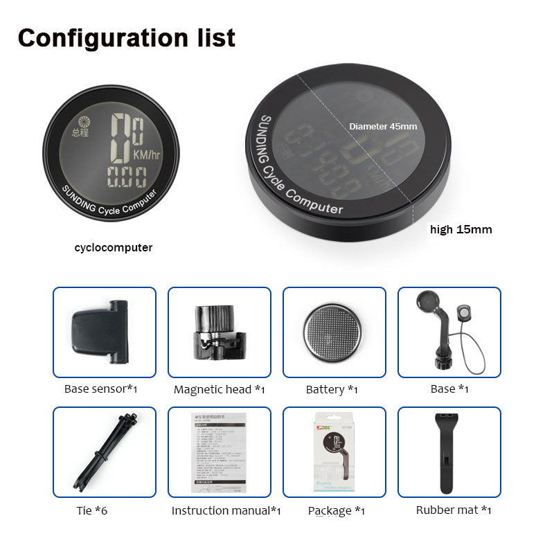 ECM new bicycle wireless backlight computer mountain bike speedometer odometer stopwatch bicycle equipment accessories