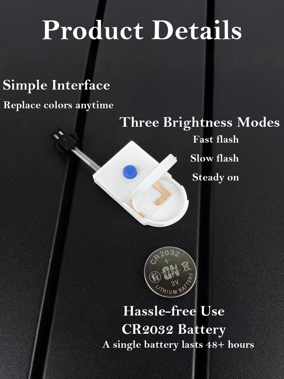 ECM Upgraded Bicycle, Scooter, Scooter Available Soft Filament Taillight Three Modes Switch Small and Easy to Install Multiple Colors Can be Replaced