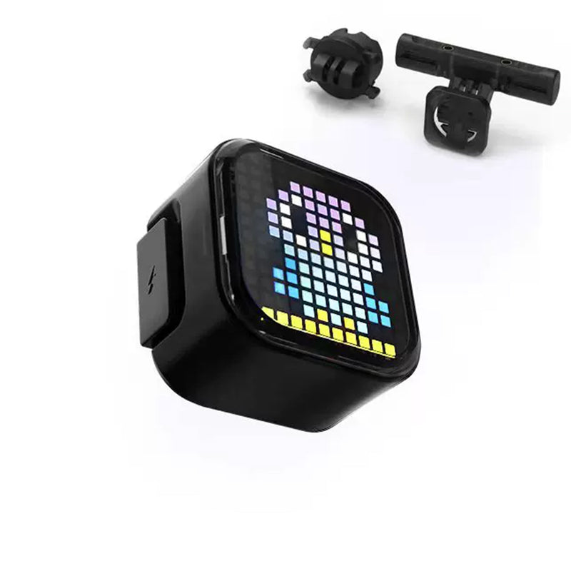 ECM New Full-Color Smart Emoji Taillight for Road & Mountain Bikes — Features Brake Sensing, Long Battery Life, Rechargeable Design, and Waterproof Protection