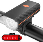 ECM Bicycle Front and Tail Light Set USB Rechargeable Front and Rear Bike Lights Multiple Modes Easy to Install