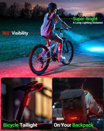 ECM Bicycle Front and Tail Light Set USB Rechargeable Front and Rear Bike Lights Waterproof Multiple Modes Easy to Install