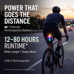 ECM All-New Titanium Alloy "Lightning" Tail Light – Rechargeable, Ultra-Long Battery Life, Waterproof, Lightweight (for Road Bikes), App-Controlled Color Customization.
