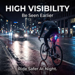 ECM New Road Bike Tail Light: Sleek "Lightning" Design, Rechargeable, Long Battery Life, Waterproof, and App-Controlled Color/Lighting Modes.